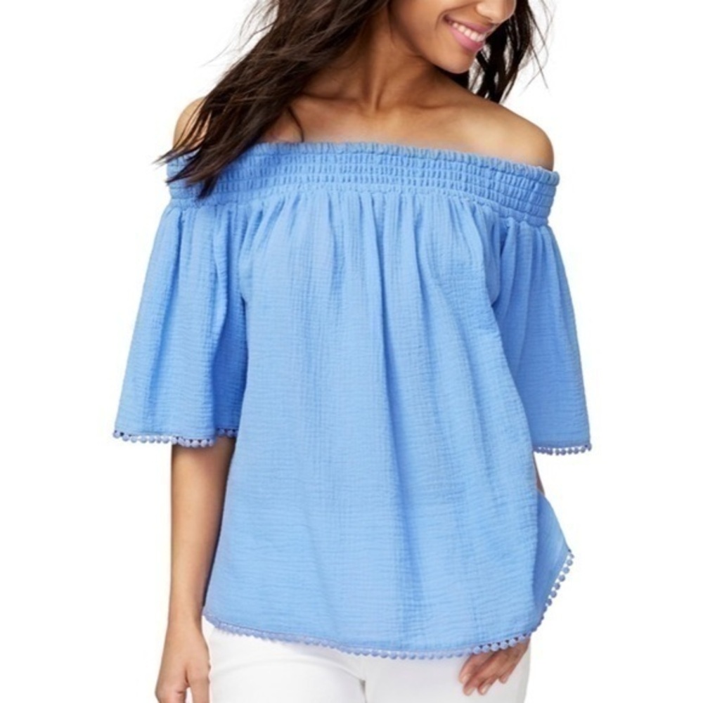 RACHEL ROY WOMENS SMOCKED BABY DOLL BLOUSE